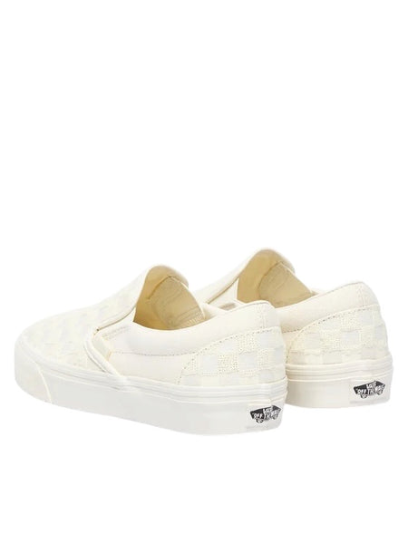 Slip on con grafica checkerboard paillettata bianca per bambina Vans VN000D6YC131 WHITE 