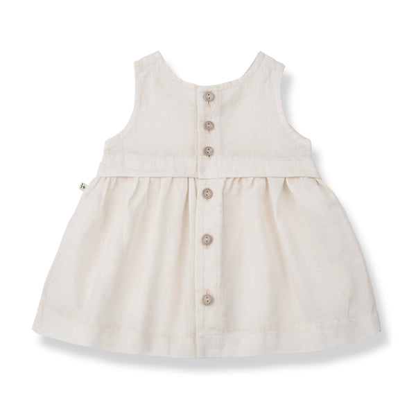 Abito in lino panna per neonata