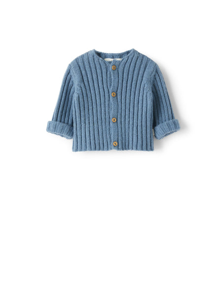 Cardigan tricot mirtillo per neonati