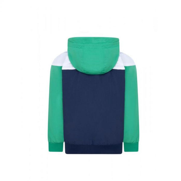 Giubbino blu-verde-bianco con logo per neonati e bambini