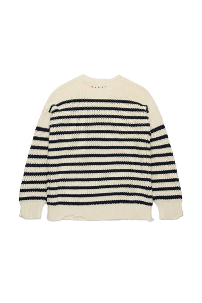 Maglia panna a righe blu per bambini