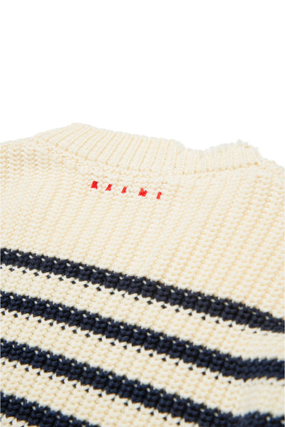 Maglia panna a righe blu per bambini