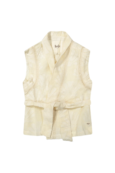 Gilet panna per neonata e bambina