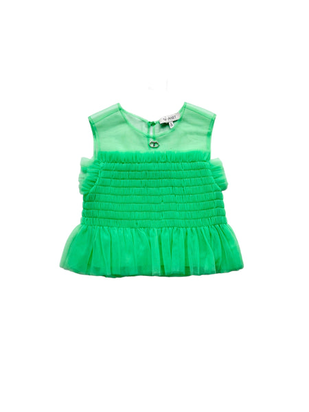 Top in tulle verde per bambina