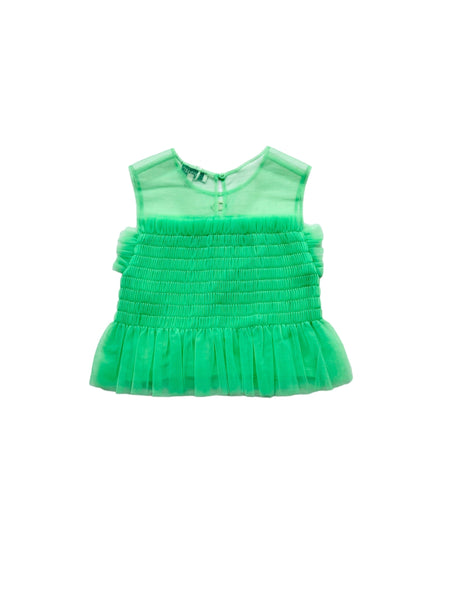 Top in tulle verde per bambina