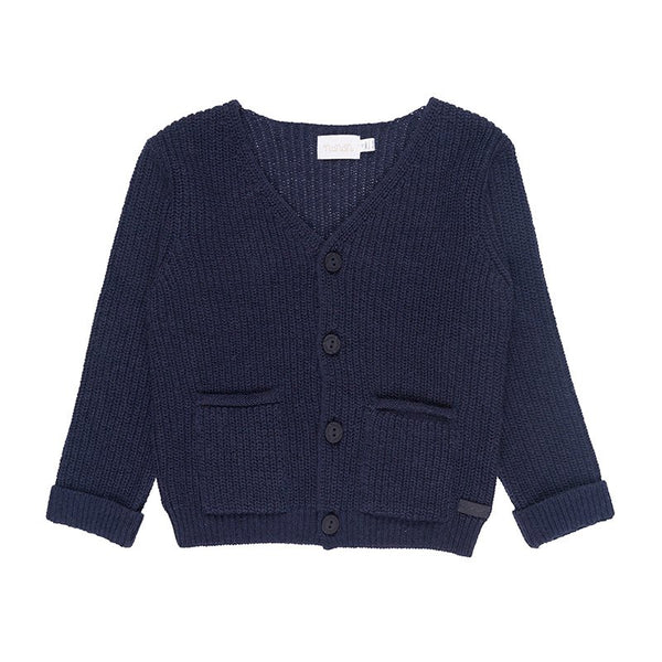 Cardigan in maglia blu per neonato