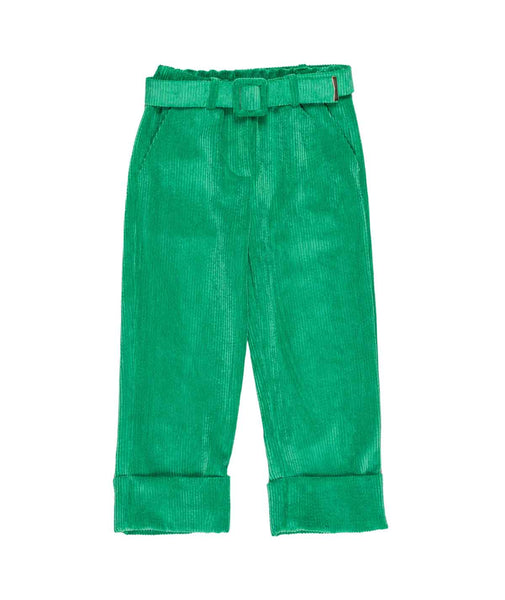 Pantalone verde in velluto a coste per bambina