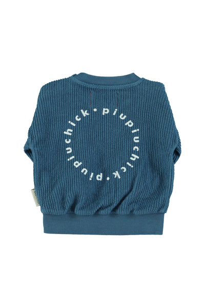 Felpa in cotone blu per neonati e bambini