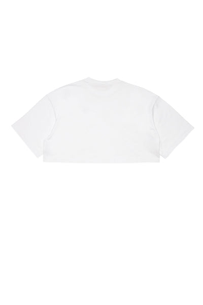 T-shirt cropped bianca per bambina