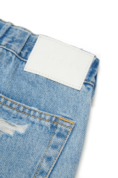 Jeans in denim chiaro con rotture per bambini