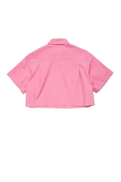 Camicia cropped rosa per bambina
