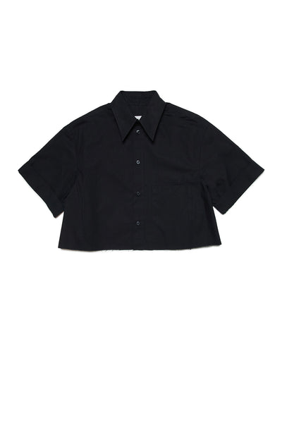 Camicia cropped nera per bambina