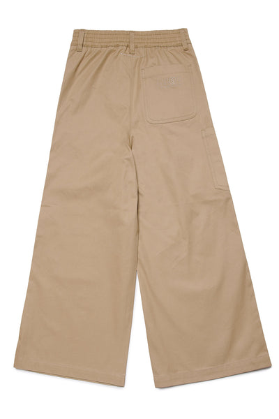 Pantaloni in twill beige per bambini