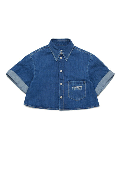 Camicia in denim con logo per bambina