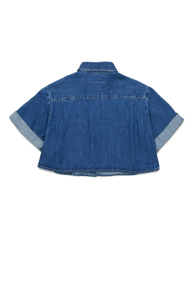 Camicia in denim con logo per bambina