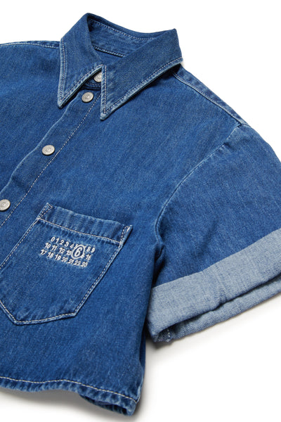 Camicia in denim con logo per bambina