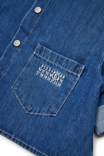 Camicia in denim con logo per bambina