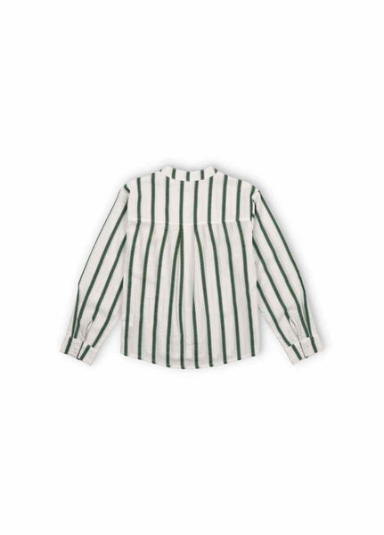 Camicia bianca a righe verdi per bambino