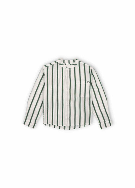 Camicia bianca a righe verdi per bambino