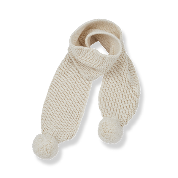 Sciarpa ecru in maglia per neonati