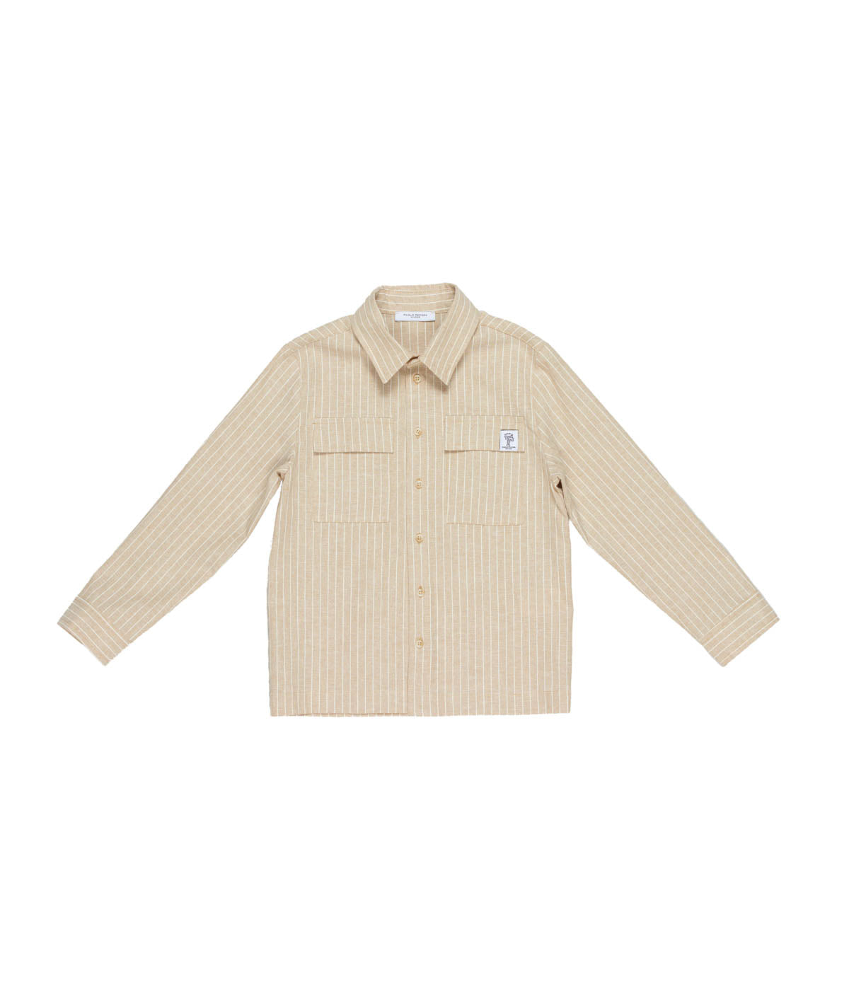 Giacca camicia crema a righe per bambino