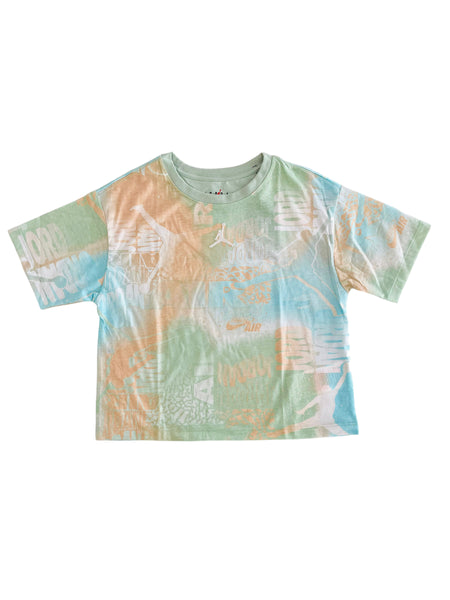 T-shirt multicolor con logo per bambina