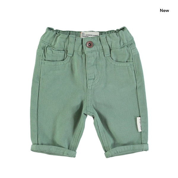 Jeans in  denim verde per neonati