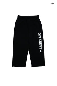 Pantalone nero in felpa con logo per bambini