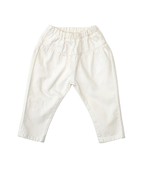 Pantalone in denim off white per bambina