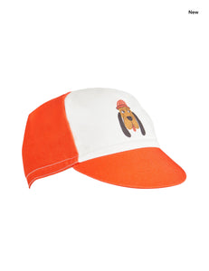 Cappello con visiera rosso e panna con stampa Bloodhound per neonati e bambini
