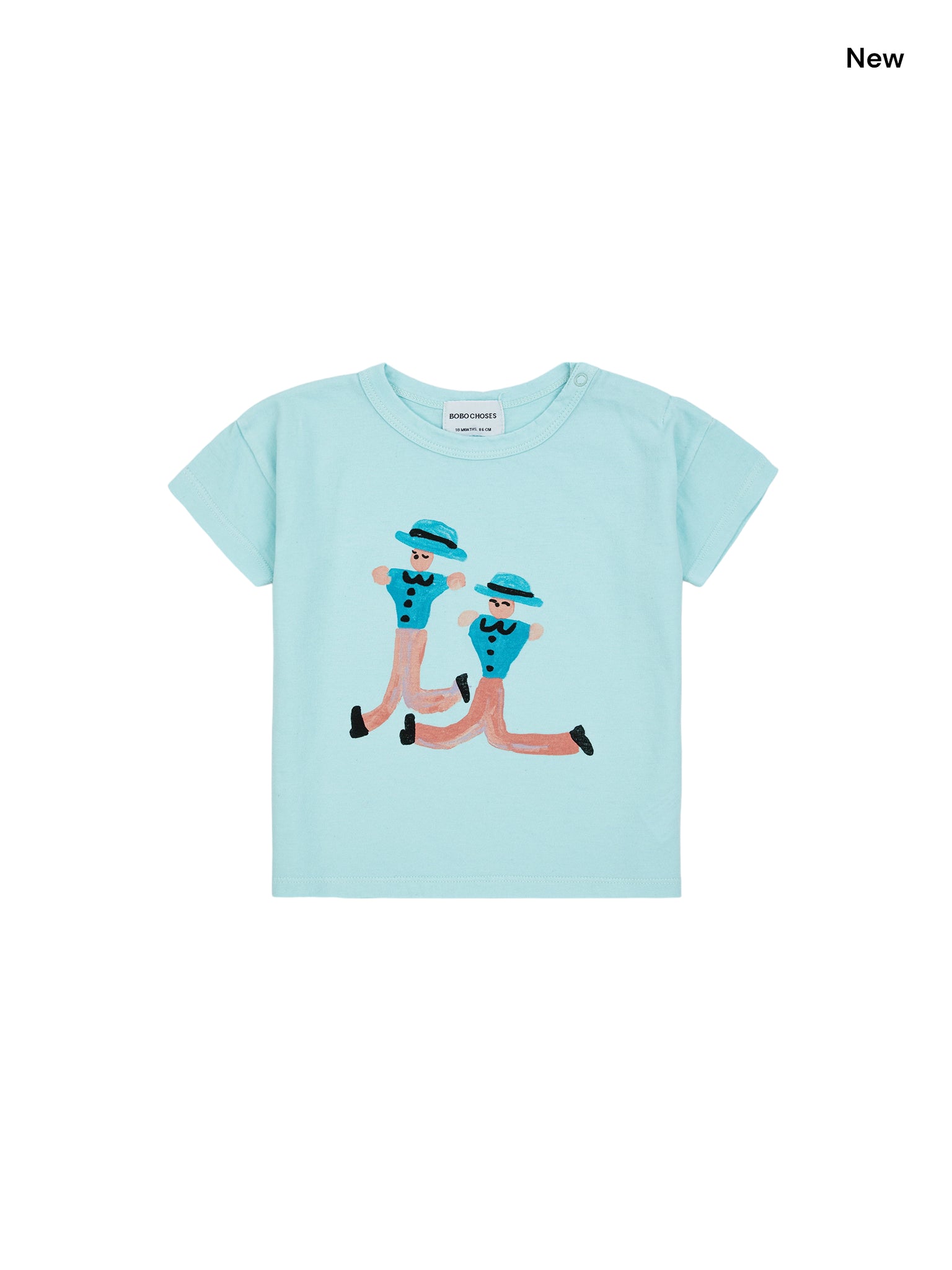 T-shirt celeste con stampa per neonati