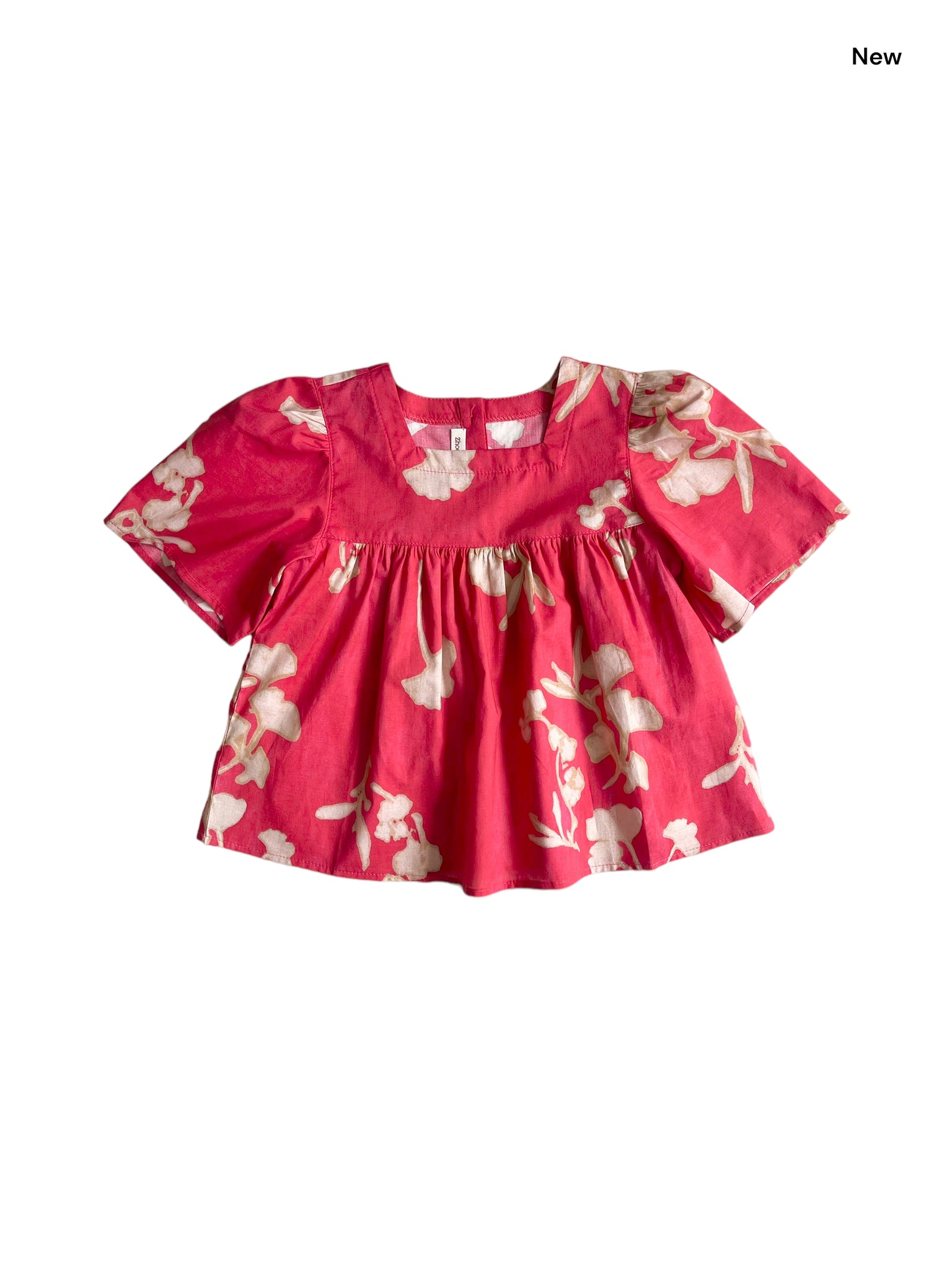 Blusa anguria con fantasia all over per neonata e bambina