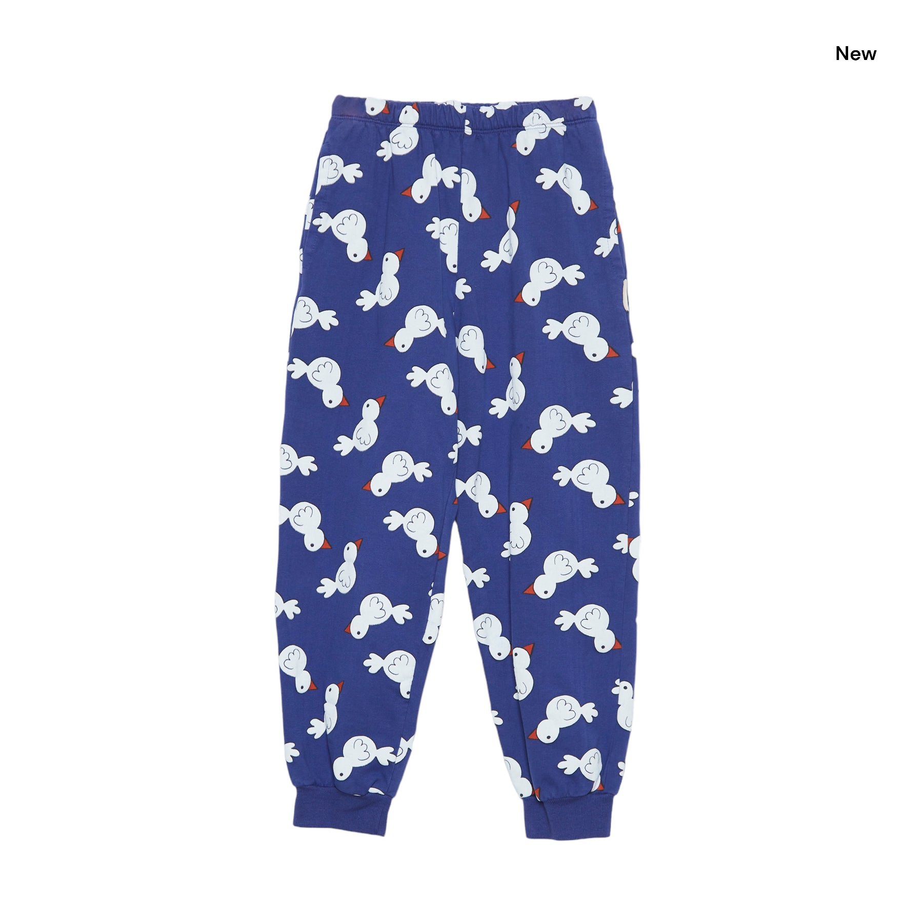 Pantalone in felpa blu con stampa all over per neonati e bambini