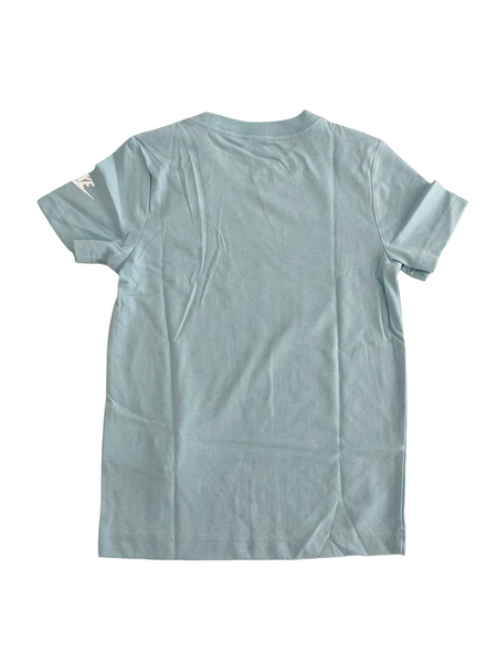 T-shirt azzurra con logo per neonato e bambino