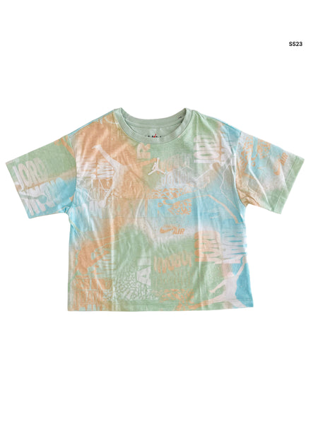 T-shirt multicolor con logo per bambina