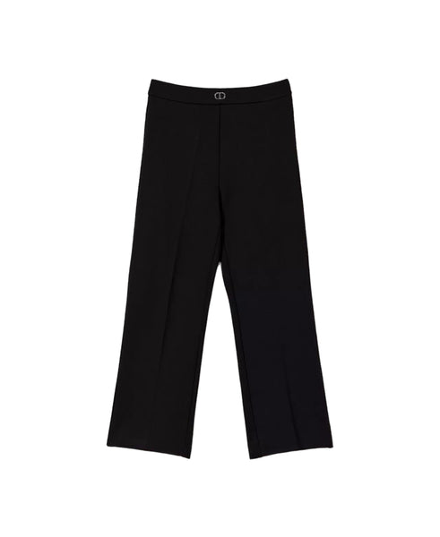 Pantalone nero in punto Milano stretch per bambina