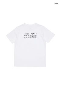 T-shirt bianca con strappi e logo per bambini