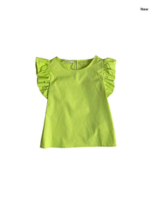 Blusa verde pistacchio con volant per bambina