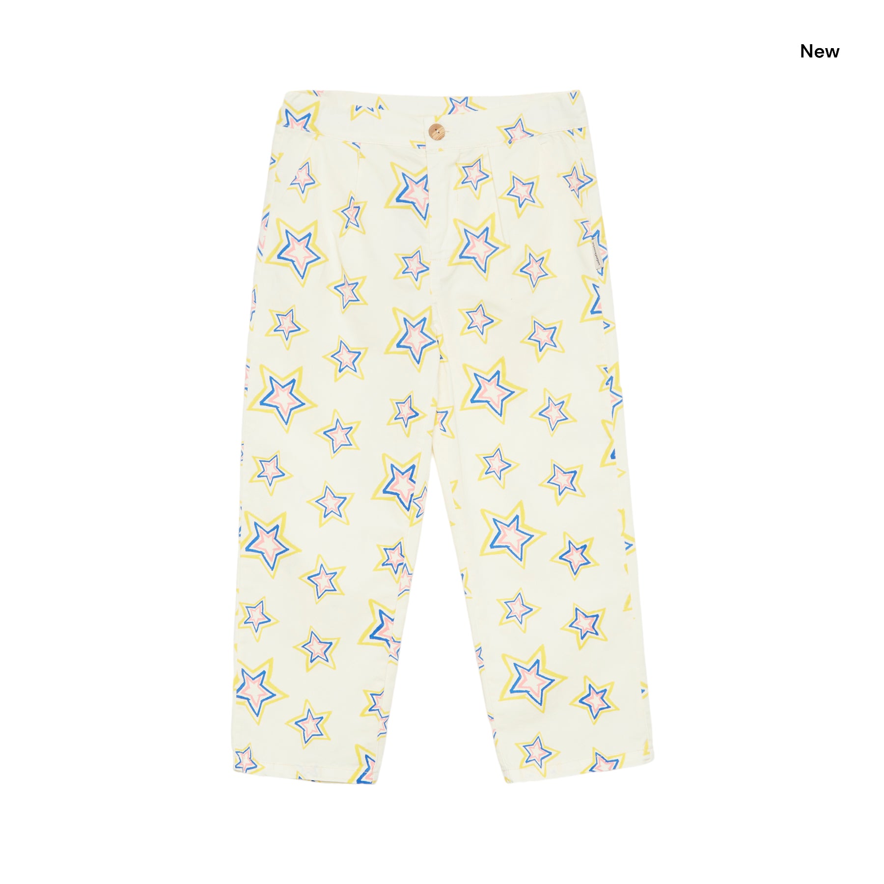 Pantalone giallo chiaro con stampa all over per neonati e bambini