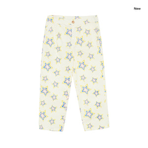 Pantalone giallo chiaro con stampa all over per neonati e bambini