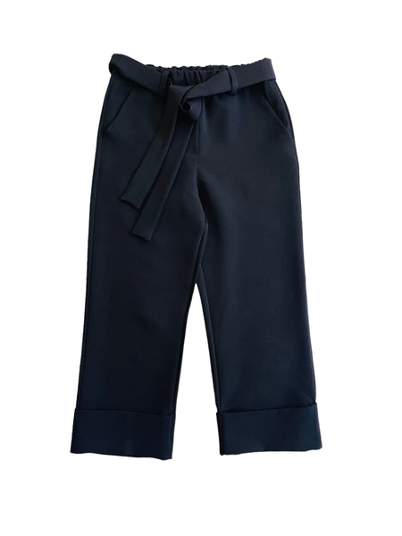 Pantalone nero con cintura per bambina