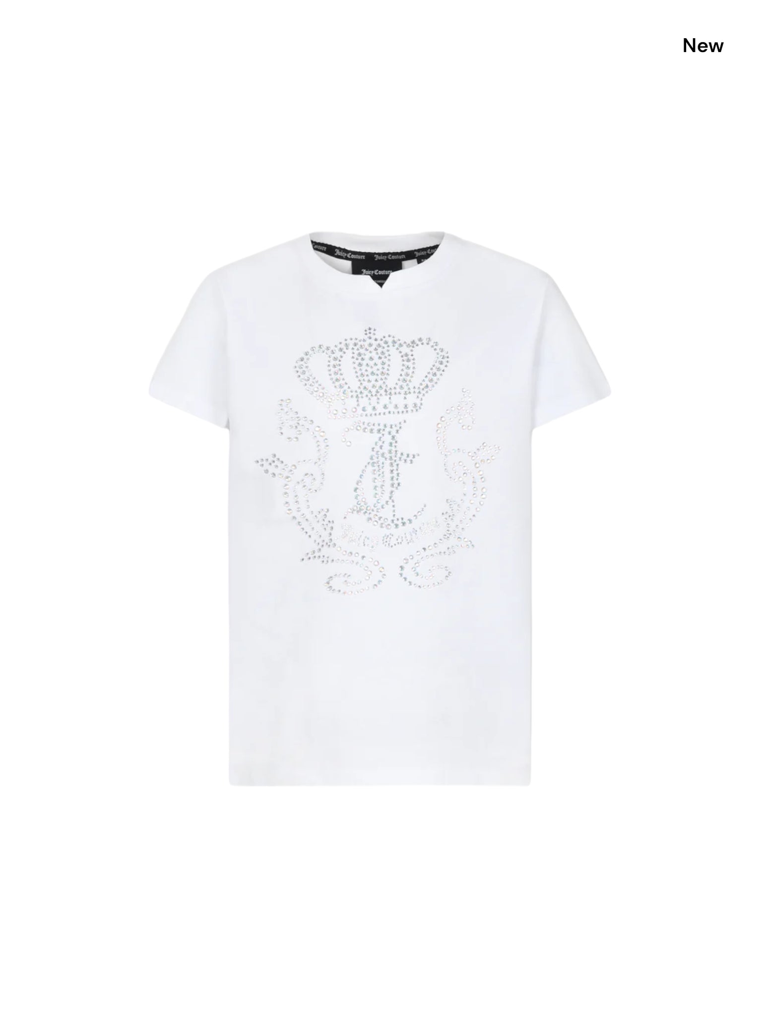 T-shirt bianca con strass per bambina