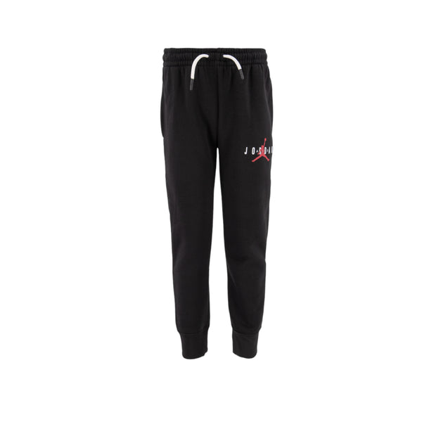 Pantalone nero in felpa con logo per bambini