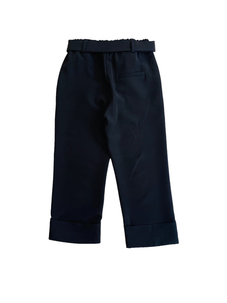 Pantalone nero con cintura per bambina