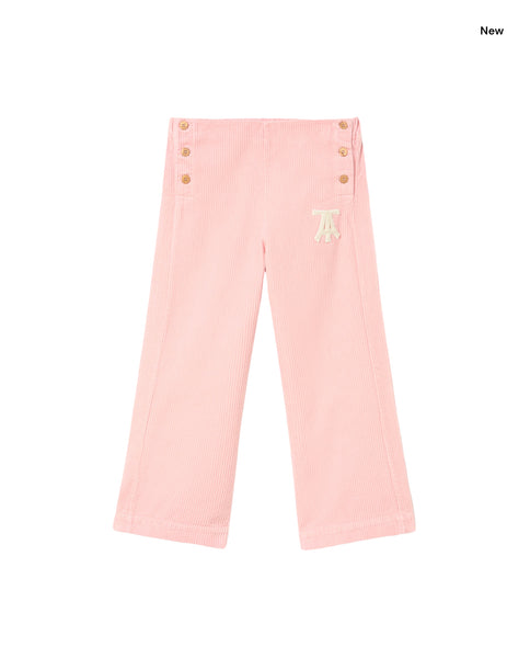 Pantaloni rosa in velluto a coste per bambina