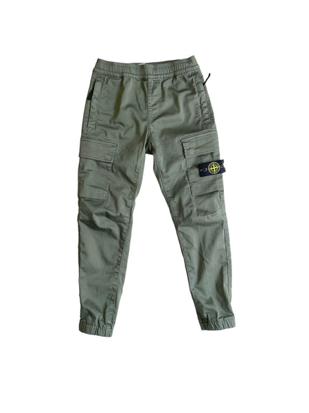 Pantalone cargo verde con logo per bambino