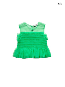 Top in tulle verde per bambina