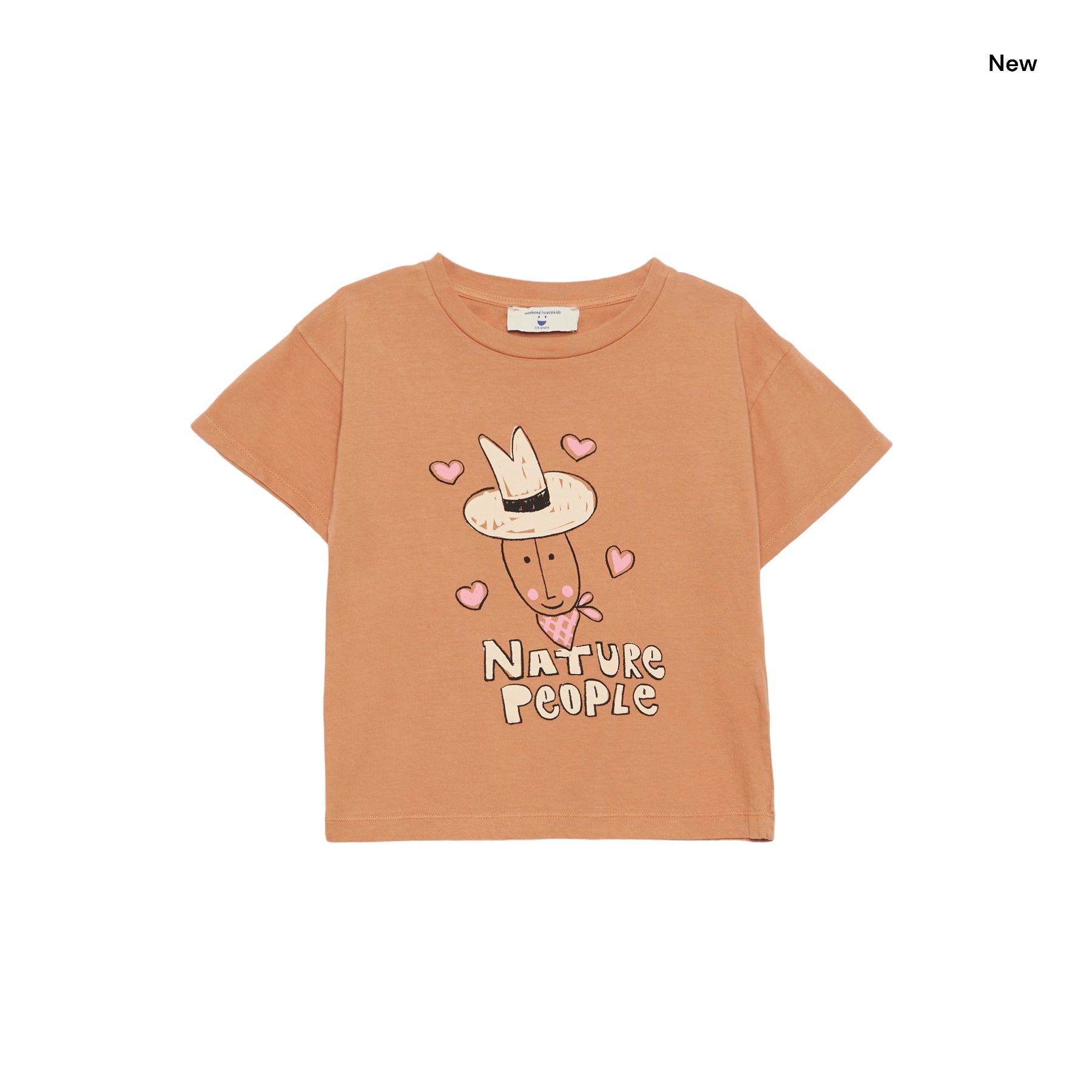 T-shirt cammello con stampa per neonati e bambini