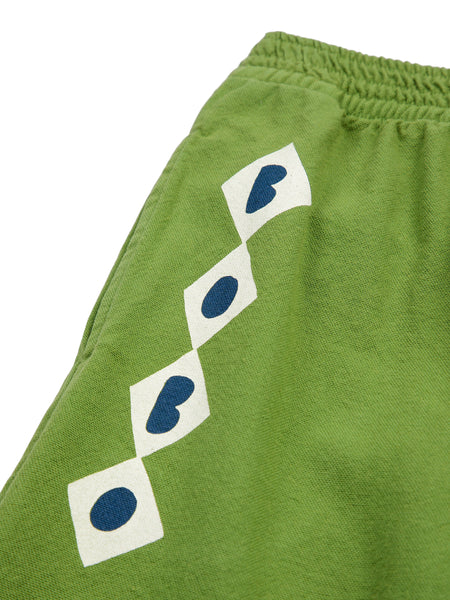 Pantalone verde con stampa logo per neonato e bambino