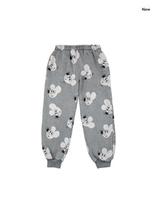 Pantalone in felpa grigio con stampa topo all over per neonati e bambini